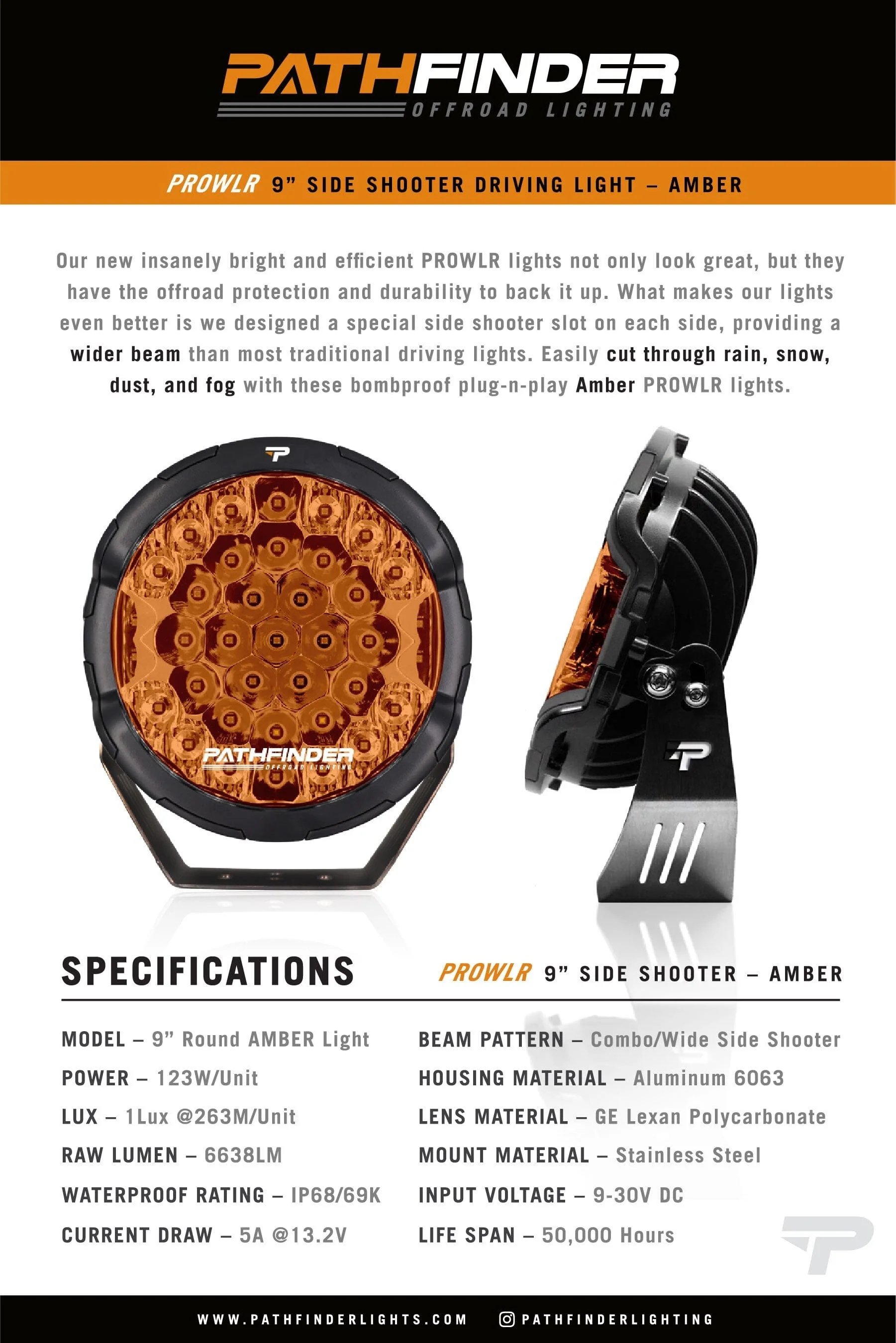 PATHFINDER - 9" PROWLR Driving Light [AMBER] - Image 6